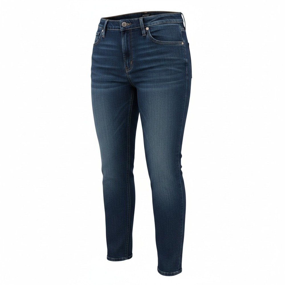 J.Crew Womens 8 Inch Mid-Rise Skinny Jeans Dark Wash Blue Size 35 Re-Imagined